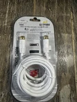 Topzone F Plug To Moulding 6' Rg59 Coaxial Cable White Gold Plated Nip. Fixed Price $7.99.