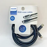 New Philips 6' Coax Cable Rg6 Audio Video Connects 2 Devices. Fixed Price $3.42.