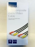 New Insignia Ns-hz513 12-foot Composite Audio/video Rca Cable Black Av 12' 12ft. Fixed Price $9.45.