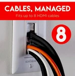 Echogear Wall Brush Plate For Hiding Up To 8 Low Voltage Cables - White. Fixed Price $6.99.