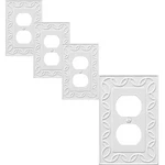 Okawyc Single Duplex Outlet Cover Plate, 4-pack White 1 Duplex,. Fixed Price $27.99.