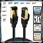 Cat 8 Ethernet Cable Braided 40gbps 2000mhz Cat8 Network Cord Rj45 Lan Cables. Fixed Price $41.79.
