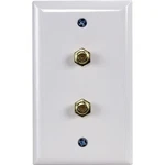 Zenith Vw1001wj2w Dual Coaxial Cable Wall Jack, 4-1/2 In L, 2-3/4 W, White. Fixed Price $13.47.