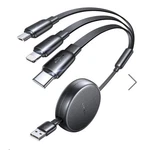 Lisen Retractable 3-in-1 Charging Cable Usb Multi Device Charger Cord. Fixed Price $8.00.