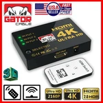 4k Hdmi 2.0 Cable Splitter Switcher Box Hub Ir Remote Control 3x1 Power 3 To 1. Fixed Price $10.99.