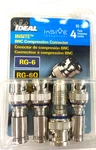 Ideal Insight Bnc Compression Connector 1 Pack Of 4 Model #6bncisrtq Rg-6 Rg-6q. Fixed Price $10.00.