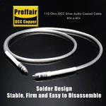 Preffair Occ Silver Hifi Coaxial Audio Cable Gold Plate Rca Plug To Wire. Fixed Price $36.10.