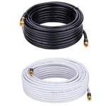Rg6 Quad Cable Black White Coax Coaxial F Extension Wire Satellite Tv Antenna. Fixed Price $31.16.