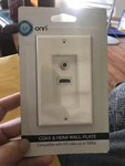 Onn Coax And Hdmi Wall Plate - White Compatible Video Up To 1080p. Fixed Price $8.00.
