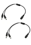 Upperfu 2pcs Cctv Dc Power Splitter Cable 5.5mm X 2.5mm Female 37cm, Black. Fixed Price $13.29.