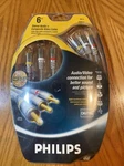 Philips M62771 6ft Composite Stereo Audio Video 24k Gold Plated Connector Cables. Fixed Price $15.99.