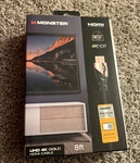 Monster 8' 4k Hdmi Certified Premium Cable W/ Gold Plated Connector Tips Nib. Fixed Price $15.00.