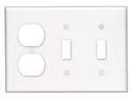 Leviton 88021-000 3-gang 2-toggle 1-duplex Device Mount Combination Wallplate. Fixed Price $7.13.