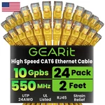 Gearit Cat 6 Ethernet Patch Cables 2 Ft Yellow. Fixed Price $87.31.