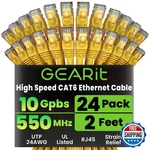 Gearit Cat 6 Ethernet Patch Cables 2 Ft Yellow. Fixed Price $83.68.