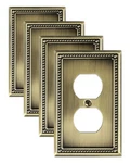 Treewell 4-pack Duplex Outlet Cover Plate, Single 4pk, Antique Brass. Fixed Price $22.99.