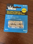 Ideal 84-039 Rg-6 Twist On Style Coax Cable F-connectors Nd 4766-1. Fixed Price $9.09.