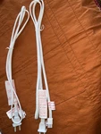 Set Of Two White Flat Power Cords - Spt-2 18awg 300v 6-12 Ft Replacement Cables. Fixed Price $44.98.