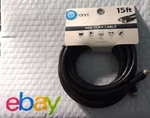 Onn Rg6 Coax Cable 15 Feet F Type Jack 2 Connections Black Tv New. Fixed Price $6.49.