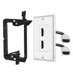 Hdmi Wall Plate - 2 Port Faceplate With Pigtail Cable & Mounting Bracket. Fixed Price $20.99.