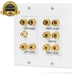 Fosmon 2 Gang 5.1 Surround Sound Wall Plate Gold 5 Pair Copper Binding Post. Fixed Price $18.49.