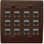 Riteav - Cat6 Shielded Wall Plate 12 Port Flat 2 Gang Brown/brown. Fixed Price $68.70.