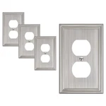 Treewell 4-pack Duplex Outlet Cover, Durable 1 4pk, Brushed Nickel. Fixed Price $21.32.