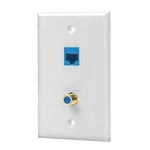 Ibl-1 Cat6 Ethernet Port And 1 Gold-plated Cable Tv Coax F Type Wall Plate. Fixed Price $12.09.