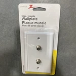 Zenith Vw1001wj2w White Duplex Surface Mount Coax Cable Wall Plate. Fixed Price $5.39.