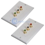 2x Component Video + Audio Rgb 3 Rca Av Wall Face Plate Gold Plated White. Fixed Price $15.39.