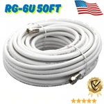 Rg6u Dual Shield Coax Cable White Tv Antenna Satellite 50ft For. Fixed Price $14.97.