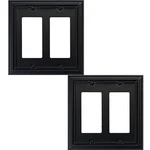 Okawyc Double Decorator Light Switch Cover Adler Metal Wall Plate, 2-pack Bla.... Fixed Price $28.03.