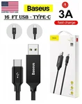 Baseus 5m 3a Fast Charge Type-c To Usb Braided Charging Data Cable Qc 3.0 16 Ft. Fixed Price $19.99.