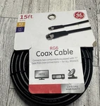 Ge 15' Ft. Pro Quad-shield Rg6 Coax Cable # 33627 Black New!!. Fixed Price $7.99.