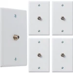 Tv/cable - 5 Wall Plates Newhouse Hardware, 2.75 X 4.5 In. W F-connector, White. Fixed Price $5.50.