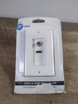 Hdmi Coax Wall Plate New Single Gang 1080p White Media Tv Professional M03. Fixed Price $3.50.