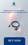 Display Port To Vga Cable, 4k Hd Converter Cable 5 Ft., Dp Male. Fixed Price $14.99.
