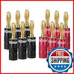 Beznaka Banana Plugs, Dual Set Screws, Black/red Aluminum, 6 Pairs. Fixed Price $14.51.