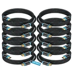 Maximm Hdmi Cable 4k Ultra Hd 3 Foot (10 Pack) Nylon Braided Feet, Black. Fixed Price $53.00.