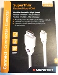 Monster Superthin Flexible Micro Hdmi 4ft. Hd Video Audio High Speed Adapter Ab. Fixed Price $19.99.