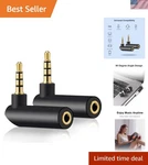 Compact 2 Pack 3.5mm Audio Adapters - Gold-plated Right Angle For Optimal Sound. Fixed Price $16.79.