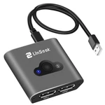 Linseek Displayport Switch 2 In 1 Out 4k 60hz Display 2.3*2.06*0.68, Grey. Fixed Price $19.54.