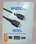 Onn. Premium Hdmi Cable 12' Braided Black. Fixed Price $6.00.