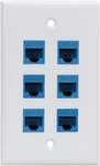 Cat 6 Ethernet Wall Plate Port,ethernet Cat6-6port, White. Fixed Price $21.64.