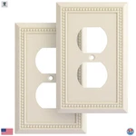 Henne Bery Sunken Pearls Wall Plate Single Duplex Outlet Cover 2pk Light Almond. Fixed Price $50.47.