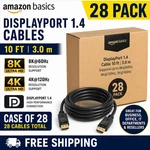 (lot Of 28) Amazon Basics 8k Displayport To Display Port 1.4 Cables 10ft 3 Meter. Fixed Price $134.99.