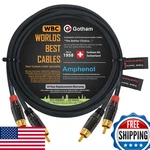 Worlds Best Cables 15 Foot Rca Cable Pair - Gotham Gac-4/1 Black Star-quad. Fixed Price $126.27.